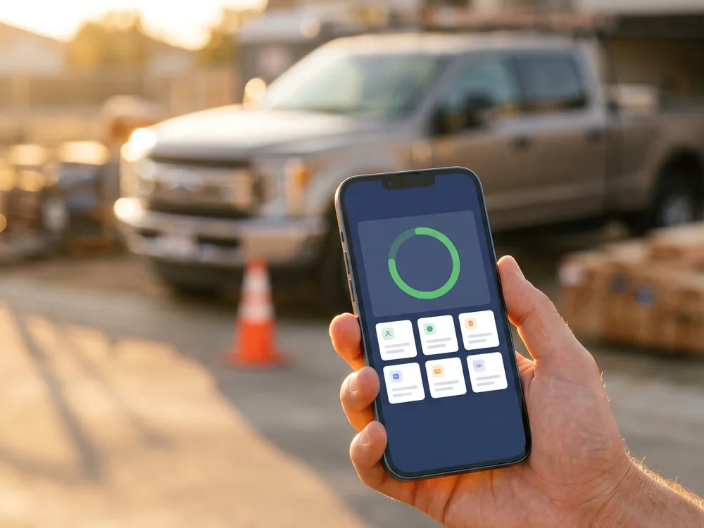 The License Ladder app showing the readiness score on a jobsite